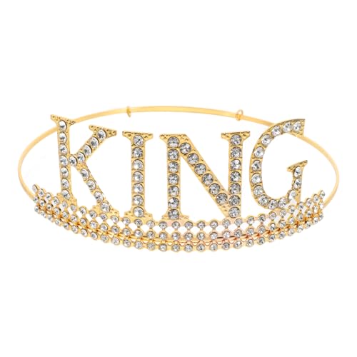 YARNOW Goldene King Crown Haarkrone für Herren Retro Geburtstagskrone Leichtes Bequemes Cosplay Accessoire für Party Halloween Theater Hochzeit und Feierlichkeiten YARNOW Goldene King Crown Haarkrone für Herren Retro Geburtstagskrone Leichtes Bequemes Cosplay Accessoire für Party Halloween Theater Hochzeit und Feierlichkeiten von YARNOW