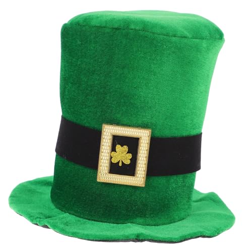 YARNOW Grüner Samt mit Goldfarbenem Kleeblatt Patricks Day Kostümzubehör Komfortabler Patricks Day Partyhut für Männer und Damen Festliches Irisches Partyaccessoire YARNOW Grüner Samt mit Goldfarbenem Kleeblatt Patricks Day Kostümzubehör Komfortabler Patricks Day Partyhut für Männer und Damen Festliches Irisches Partyaccessoire von YARNOW