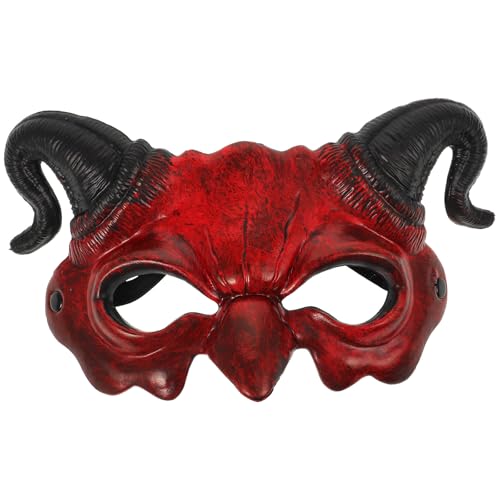 YARNOW Halbgesichts-teufelsmaske, Halloween, Geisterhafte Maske, Kostümparty, Cosplay-requisiten, Braun von YARNOW