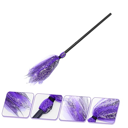 YARNOW Halloween Hexenbesen mit Spinnennetz Leichter Hexenbesen für Cosplay und Partydeko Violetter Besen als Halloween Kostümaccessoire für Erwachsene YARNOW Halloween Hexenbesen mit Spinnennetz Leichter Hexenbesen für Cosplay und Partydeko Violetter Besen als Halloween Kostümaccessoire für Erwachsene von YARNOW