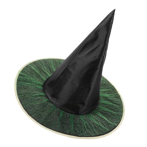 YARNOW Halloween Hexenhut aus Oxfordstoff Robuster Leichter Cosplay Hut mit Steifem Rand Bequemes Party Accessoire für Kostüm Events und Halloween Foto Requisiten Grün von YARNOW