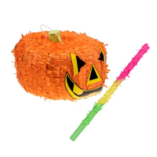 YARNOW Halloween Pinata Kleine Faltbare Kürbis Pinata mit Schläger Party Spiel Dekoration für Halloween und Geburtstage von YARNOW