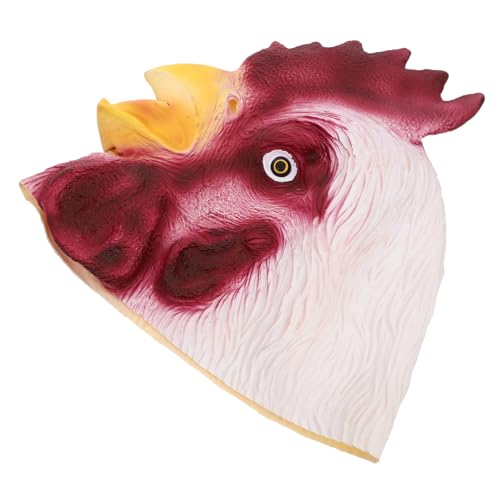 YARNOW Halloween Tiermaske Hahnenkopf aus Lustige Vollkopf für Kostümparty Gruseliges Cosplay Zubehör Einteilige Verkleidung für Halloween und Fasching von YARNOW