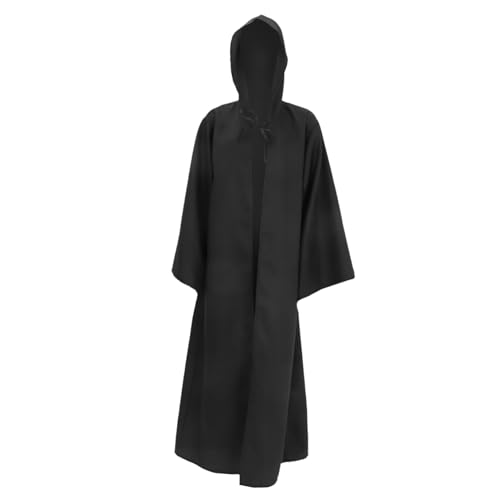 YARNOW Halloween Umhang mit Kapuze Cosplay Cape für Damen und Herren Mystisch Dekorativ Leicht Auszuziehen Vielseitig für Halloween und Themenpartys S Schwarz YARNOW Halloween Umhang mit Kapuze Cosplay Cape für Damen und Herren Mystisch Dekorativ Leicht Auszuziehen Vielseitig für Halloween und Themenpartys S Schwarz von YARNOW