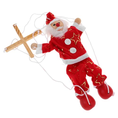 YARNOW Handgefertigte Weihnachts Marionette aus Holz Interaktives Zugfaden für Kreative Weihnachtsdekoration Lebhafte Farben für Party und Sammelobjekt von YARNOW
