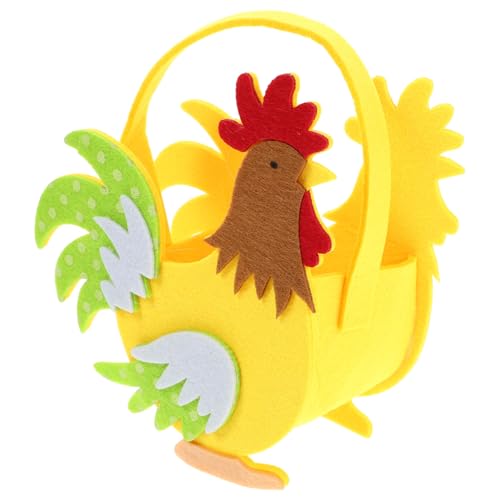 YARNOW Handkorb aus Vliesstoff mit Hühnerdesign Tragbarer Aufbewahrungskorb für Ostergeschenke Kreative Kinderzimmer Dekoration für Kleine Gegenstände YARNOW Handkorb aus Vliesstoff mit Hühnerdesign Tragbarer Aufbewahrungskorb für Ostergeschenke Kreative Kinderzimmer Dekoration für Kleine Gegenstände von YARNOW