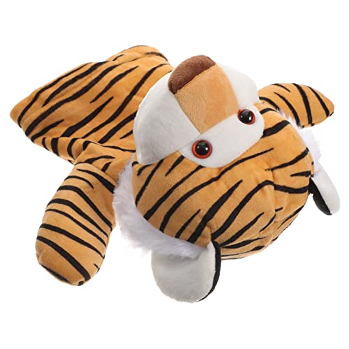 YARNOW Handpuppe Tiger Große Tier Handpuppe für Bewegliche Mund Plüschspielzeug für Fantasievolles Spiel und Puppentheater für Geburtstagsgeschenke und Familienaktivitäten von YARNOW