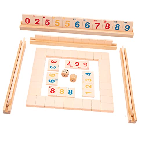 YARNOW Holz Brettspiel Tischspiel mit Würfeln und Zahlen für Erwachsene und Lernspielzeug für Partys und Familienabende Spieler Langlebig und Sicher von YARNOW