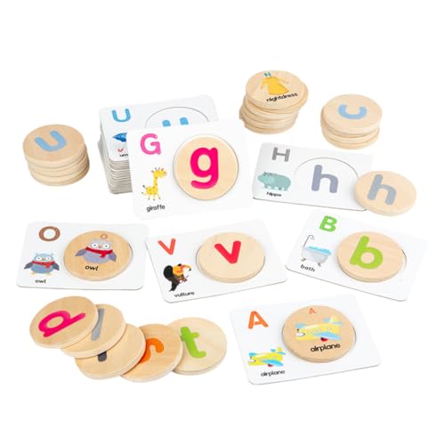 YARNOW Holz Buchstaben Lernspielzeug Teiliges Interaktives Puzzle für Frühkindlichen Bildung Fördert Worterkennung und Eltern Junge Mädchen Spiele Farbenfrohes Design für Mehr Spaß von YARNOW