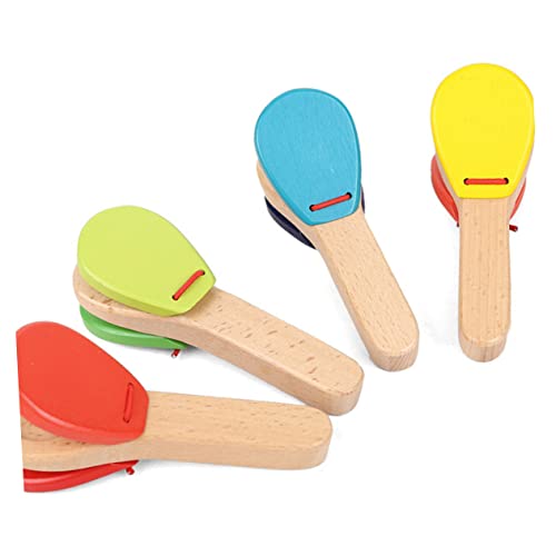 YARNOW Holz Langgriff Castanet Für Musikalisches Rhythmus Und Talent Holzklatscher Lernspielzeug Für Kleinkinder Blau von YARNOW
