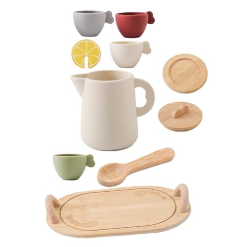 YARNOW Holz Teeservice Set mit Tablett Pädagogisches Miniatur Geschirrspielzeug für Nachmittags Tee Sicheres Holzspielzeug für Kleinkinder und Kinderspiele für Rollenspiele und YARNOW Holz Teeservice Set mit Tablett Pädagogisches Miniatur Geschirrspielzeug für Nachmittags Tee Sicheres Holzspielzeug für Kleinkinder und Kinderspiele für Rollenspiele und von YARNOW