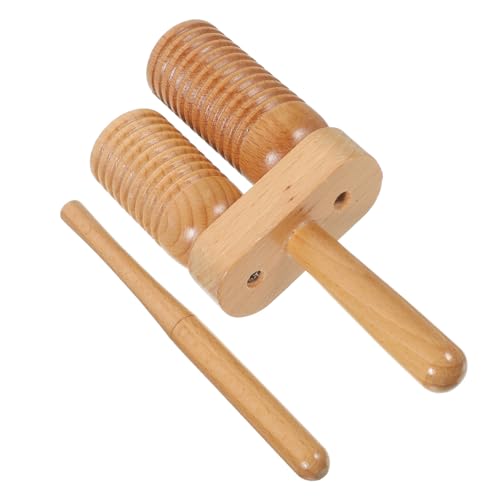 YARNOW Holzblock Schlaginstrument für Anfänger Orff Percussion Musikinstrument aus Stabilem Buchenholz Kindgerechtes Rhythmusspielzeug Einfach für Musikförderung von YARNOW