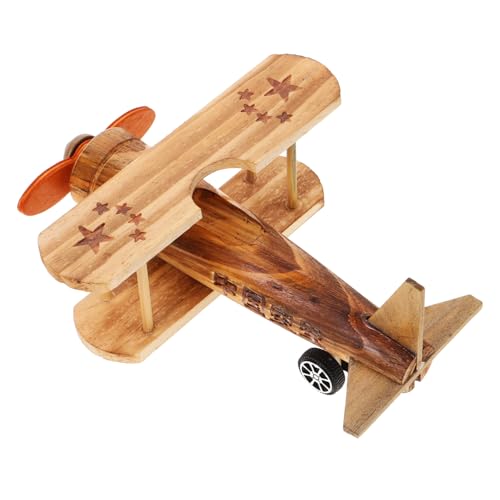YARNOW Holzflugzeugmodell Vintage Hubschrauber Dekoration Langlebiges Desktop Ornament Für Wohnzimmer Schlafzimmer Büro Und Kreatives Für Sammler von YARNOW