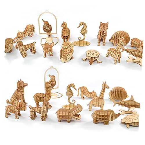 YARNOW Holzpuzzle Flamingo Modellbausatz für Kreatives DIY Bastelpuzzle aus Hochwertigem Holz Fördert Hand Auge Koordination und Intellektuelle Entwicklung von YARNOW