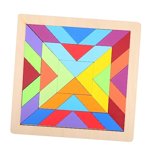 YARNOW Holzpuzzle Geometrisches Lernspielzeug mit Bunten Bausteinen Fördert Farberkennung und Kreatives Pädagogisches Steckpuzzle für Vorschulkinder und Kleinkinder von YARNOW