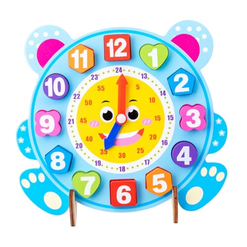 YARNOW Holzpuzzle Lernuhr für Karton Uhr zur Kognitiven Entwicklung Interaktives Uhrzeit Lernen Fördert Farberkennung Lernspielzeug für Kindergarten YARNOW Holzpuzzle Lernuhr für Karton Uhr zur Kognitiven Entwicklung Interaktives Uhrzeit Lernen Fördert Farberkennung Lernspielzeug für Kindergarten von YARNOW