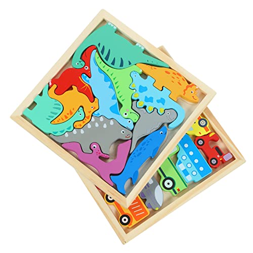 YARNOW Holzpuzzle Pädagogisches Puzzlespielzeug Für Kleinkinder Mit Farbenfrohen Dinosaurier Und Verkehrsmotiv Designs Lernspielzeug Für Jahren YARNOW Holzpuzzle Pädagogisches Puzzlespielzeug Für Kleinkinder Mit Farbenfrohen Dinosaurier Und Verkehrsmotiv Designs Lernspielzeug Für Jahren von YARNOW