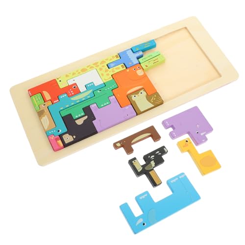 YARNOW Holzpuzzle Tierdesign Lernspielzeug für Kleinkinder Montessori Holzspielzeug zur Farb und Tiererkennung Sicher mit Glatten Kanten Fördert Hand Auge Koordination und Frühe Bildung von YARNOW