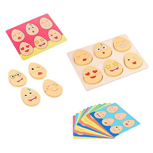 YARNOW Holzpuzzle für Lernspielzeug zur Ausdruckszuordnung Fördert Logisches und Kognitive Fähigkeiten für Kleinkinder und Vorschulkinder von YARNOW