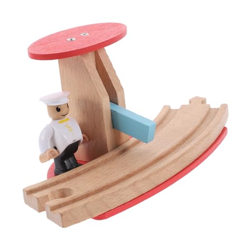 YARNOW Holzspielzeug Zubehör Holzschienen Straßensperren für Kreative Bahnszenen Robust und Sicher für Fantasievolles und Dekoration von YARNOW