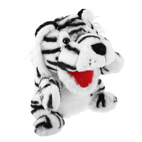 YARNOW Interaktive Handpuppe Tiger Aus Plüsch Beweglicher Mund Für Geschichtenerzählen Und Rollenspiele Für Kreative Spielstunden von YARNOW