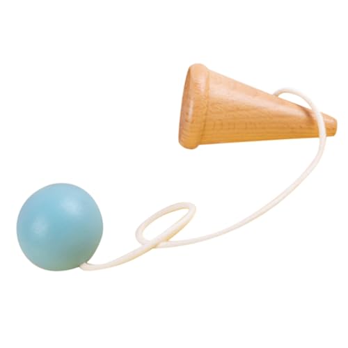 YARNOW Kendama Holz Hand Auge koordination Motoriktraining Klassisches Geschicklichkeitsspiel für Drinnen und Draußen Mehrstufiger Schwierigkeitsgrad Langlebig und Kindgerecht Blaue von YARNOW