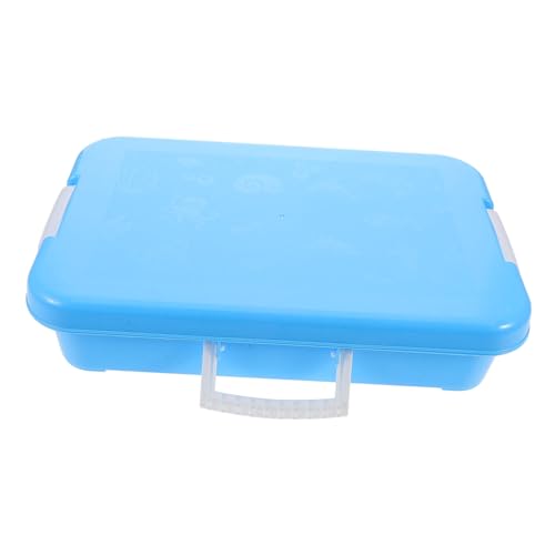 YARNOW Kindersandspeicherbox Koffer Plastiksandkasten Spielsand für Sandkasten kleines Plastiktablett Kunststoff-Sandkasten mit Deckel Plastikschalen für Klassenzimmer Blau YARNOW Kindersandspeicherbox Koffer Plastiksandkasten Spielsand für Sandkasten kleines Plastiktablett Kunststoff-Sandkasten mit Deckel Plastikschalen für Klassenzimmer Blau von YARNOW