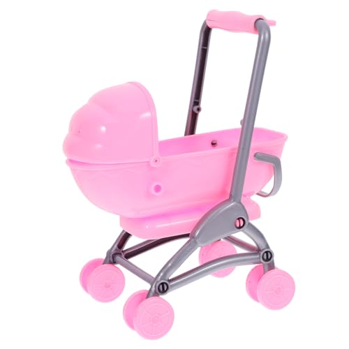 YARNOW Kinderspielhaus Simulationspuppenwagen Kinderwagen Puppenwagen -Kinderwagen Für Puppen Kinderwagen Für 3-jährige Mädchen Abs Rosig von YARNOW