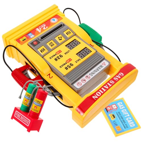 YARNOW Kinderspielzeug Gasstation Modell mit Multifunktionaler Sprachansage und Kartenleser Selbstbedienbare Zapfsäule mit Dualer Digitalanzeige Interaktives Lernspielzeug zur von YARNOW