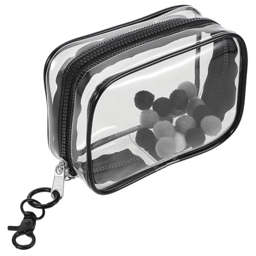 YARNOW Klarer Kleiner Doll Bag mit Doppelreißverschluss und Schlüsselanhänger Dickes Transparentes Aufbewahrungs und Display Etui für Plüsch und Sammelfiguren Tragbarer Organizer für von YARNOW
