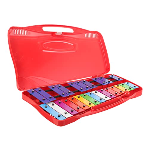 YARNOW Klavier aus Aluminium Musikinstrumente für Kleinkinder 1-3 Xylophon Kleinkinderinstrumente Schlaginstrumente für kleine Schlaginstrumente -Instrumente Eisenbleche rot von YARNOW
