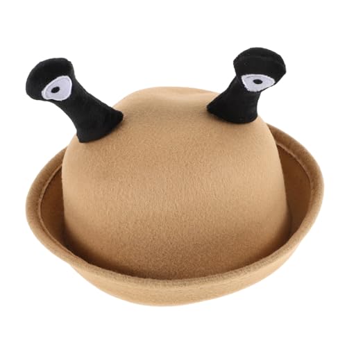 YARNOW Kreative Kleine Runde Mütze mit Schneckenaugen Design Leichte Herbst Winter Kopfbedeckung für Jungen und Mädchen Hellbraun von YARNOW