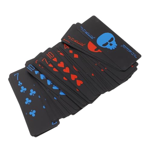 YARNOW Kreative wasserdichte Spielkarten Aus Kunststoff Schwarzes PVC Poker Deck Für Klassische Tricks Und Spiele Kartenspiel Für Partys Und Familienfeiern von YARNOW