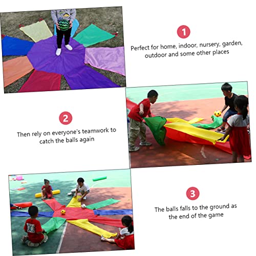 YARNOW Kreatives Regenbogen Wurfspiel für Achtseitiger Nylon Schirm Fördert Teamwork und Koordination Robustes Outdoor Interaktivspielzeug für Gruppen und Familien von YARNOW