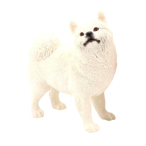YARNOW Kunststoff Hund Figur Modell Realistisches Samojede Deko Ornament Für Zuhause Kognitives Für Statisches Haustier Modell Hochwertige Tier Dekoration von YARNOW