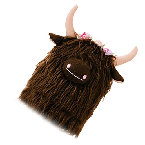 YARNOW Kuscheltier Kuh aus Plüsch Niedliches Highland Cow für Dekoration für Wohnzimmer und Kinderzimmer Langlebig und für Feiertage und Partys von YARNOW