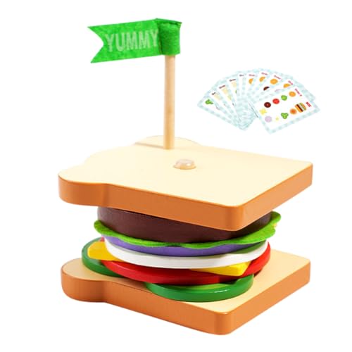 YARNOW Lernspielzeug Simulierter Sandwich Stapelspiel Motorik Training Holzbausteine Fördert Kreativität Form und Farbenerkennung Für Jungen Mädchen YARNOW Lernspielzeug Simulierter Sandwich Stapelspiel Motorik Training Holzbausteine Fördert Kreativität Form und Farbenerkennung Für Jungen Mädchen von YARNOW