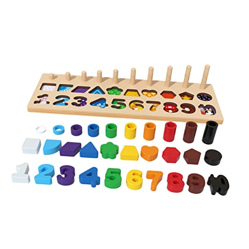 YARNOW Lernspielzeug aus Holz Kognitive Puzzle Spielzeuge für Farben Formen Interaktives Montessori für Vorschulkinder von YARNOW