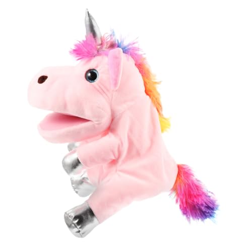YARNOW Liebenswerter Einhorn Handpuppe aus PP Baumwolle Dekoratives Plüschtier für Interaktives Storytelling Zubehör Pädagogische Handpuppe für Jungen und Mädchen von YARNOW