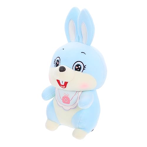 YARNOW Maskottchen -stoffpuppe Entzückendes Stoffkaninchen Karikatur Gefülltes Kaninchen Spielzeughase Kuscheltier Für Kinderspielzeug Süßes Stofftier Pp Baumwolle Blau von YARNOW
