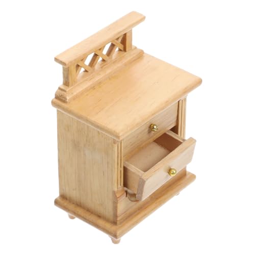 YARNOW Maßstab Handgefertigter Nachttisch Naturfarbe Puppenhaus Möbel Zubehör Für Kreative Spielwelten von YARNOW