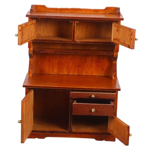 YARNOW Maßstab Holz Schrank mit Doppeltür Retro Landhaus Stil Stabiles DIY Möbel für Mikro Landschaft Dekoration von YARNOW