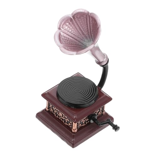 YARNOW Maßstab Vintage Grammophon Modell Miniatur Plattenspieler Puppenhaus Möbel Accessoire für Sammler und Dekoration von YARNOW