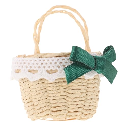 YARNOW Miniaturkorb Aus Geflochtenem Material Kleiner Minikorb Für Puppenhausdekoration Minikorb-partygeschenk Puppenhaus-miniaturartikel Kleiner Puppenkorb von YARNOW