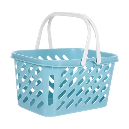 YARNOW Mini Einkaufskorb Für Puppenhaus Blauer Handlicher Spielzeugkorb Für DIY Supermarkt Szenen Fördert Kreativität Und Rollenspiele von YARNOW