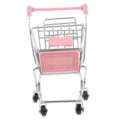 YARNOW Mini Einkaufswagen Für Kleiner Supermarkt Wagen Pinker Handwagen Einkaufskorb Für Puppenhaus Dekoration Und Tragbar Und Leicht Foto Requisite von YARNOW
