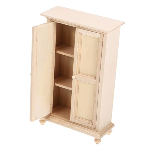 YARNOW Mini Möbel Für DIY Puppenhaus Dekoration Vintage Standkleiderschrank Aus Holz Puppenhaus Zubehör Für Kreative Szenengestaltung von YARNOW