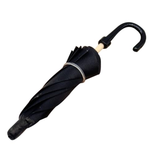 YARNOW Mini-Regenschirm Puppe Reisen Spiel Miniaturhausdekoration Micro-Szene Regenschirm Puppendekorationen Miniatur-Regenschirm- Puppenschirm Holz Black von YARNOW