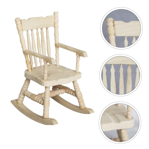 YARNOW Mini Schaukelstuhl Puppenhaus Zubehör Handgefertigtes Möbelstück für Miniaturhäuser Dekorative Figurine aus Holz Langlebig und für Kreative Spielwelten YARNOW Mini Schaukelstuhl Puppenhaus Zubehör Handgefertigtes Möbelstück für Miniaturhäuser Dekorative Figurine aus Holz Langlebig und für Kreative Spielwelten von YARNOW