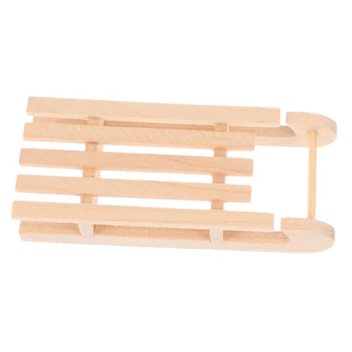 YARNOW Mini Schlitten Holz für Puppenhaus DIY Weihnachtsmodell aus Naturholz für Kreative Bastelprojekte und Festliche Dekoration für Einzigartige Farbanpassungen von YARNOW